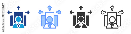 Outsourcing icon set multiple style collection