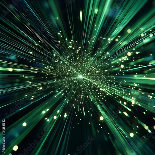 Emerald Light Speed Burst for Digital Galaxy.