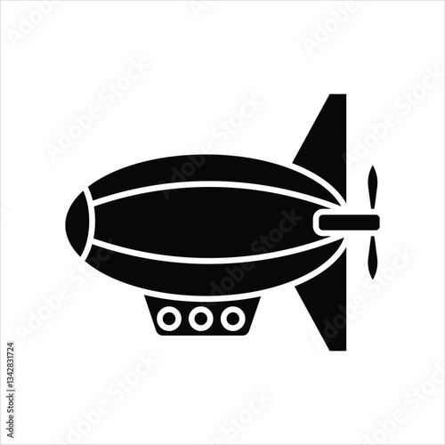 Flat Icon Zeppelin Airship Blimp Air Transportation