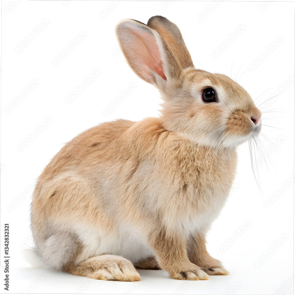 Obraz premium Cute Rabbit on white background