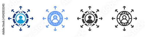 Outsourcing icon set multiple style collection