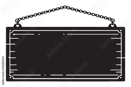 Hanging Signboard Silhouette Vector Illustration for Retail Advertising
