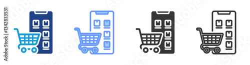 Ecommerce icon set multiple style collection