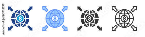 Expansion icon set multiple style collection