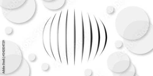 Abstract white background with circle. Clean and simple pattern for business template. White background with wavy light black lines and dynamic gray shadows Elegant Graphic Design with Soft Curves,