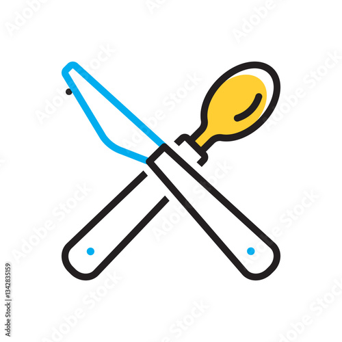 Multi color icon for cutlery