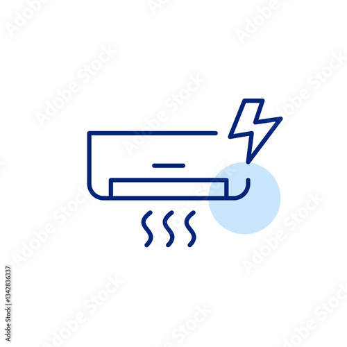 Energy efficient cooling. Powerful air conditioner performance. Pixel perfect, editable stroke icon