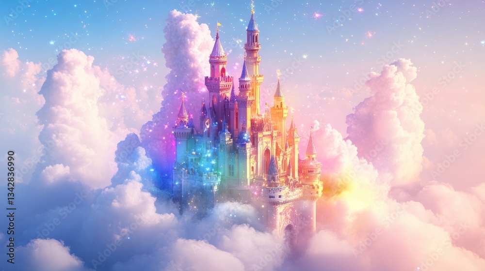 Obraz premium Enchanted Castle in the Clouds