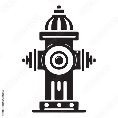 Fire Hydrant Vector Illustration Silhouette Safety Emergency Equipment