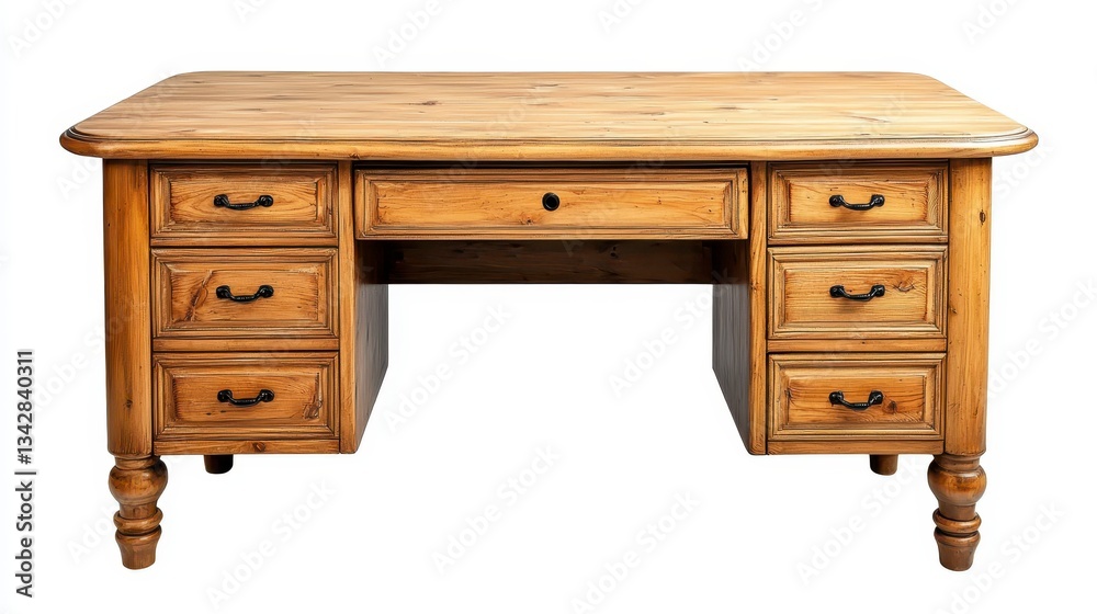 Elegant antique wooden desk with drawers providing classic style and functionality for sophisticated home offices Elegant antique wooden desk with drawers providing classic style and functionality for sophisticated home offices