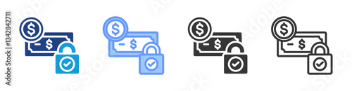 Fixed Cost icon set multiple style collection