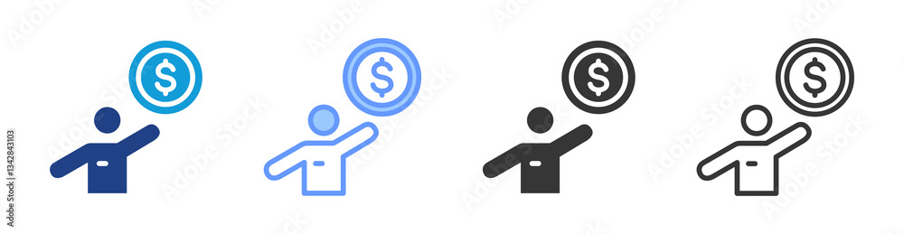 Investor icon set multiple style collection Investor icon set multiple style collection
