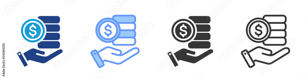 Cost icon set multiple style collection Cost icon set multiple style collection