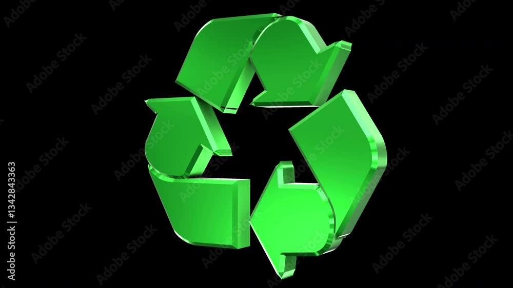Recycle Shiny Rotating 3D Icon 4K 60fps Looping Apple ProRes with Alpha Channel Change Color with Hue Effect Recycle Shiny Rotating 3D Icon 4K 60fps Looping Apple ProRes with Alpha Channel Change Color with Hue Effect