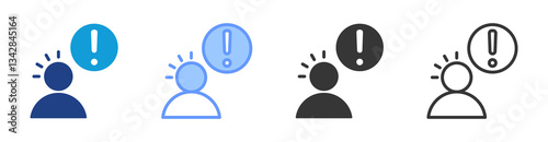 Attentiveness icon set multiple style collection