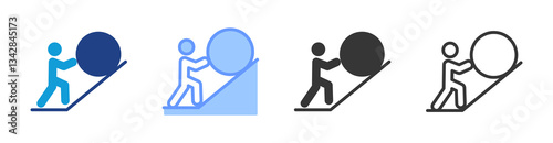 Perseverance icon set multiple style collection