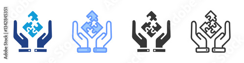 Problem Solving icon set multiple style collection