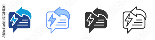 Responsive icon set multiple style collection