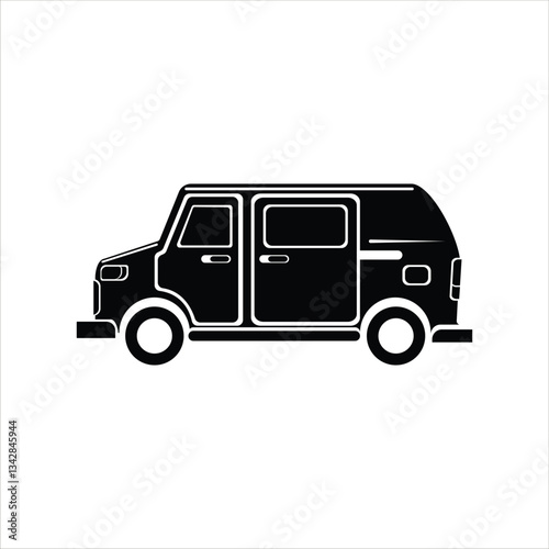 Flat Icon Van Cargo Transport Vehicle Land Transportation