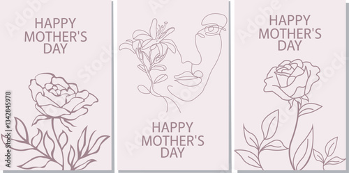 mothers day graphic, Mother's Day card ideas, mother's day , Mother Day 2025, Mother's Day gifts, happy mothers day clip art with Floral Line Art. happy mothers day vector