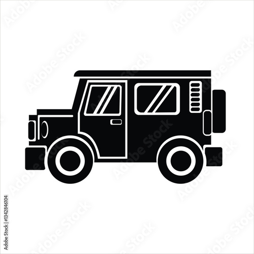 Flat Icon SUV Car Off-Road Vehicle Land Transportation