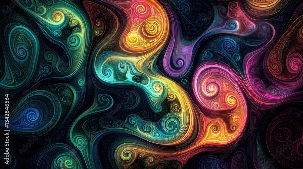 Abstract Swirling Pattern in Vibrant Hues Abstract Swirling Pattern in Vibrant Hues