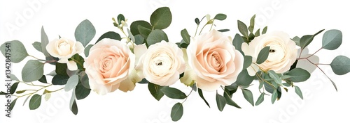 Pastel Roses & Eucalyptus Arrangement