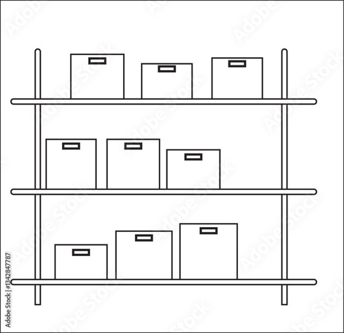 Storage Rack line icon . Vector  in filled and line style.  