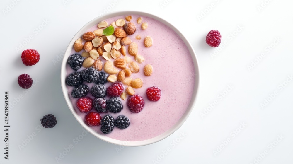 Pink Yogurt Parfait with Berries and Nuts Pink Yogurt Parfait with Berries and Nuts
