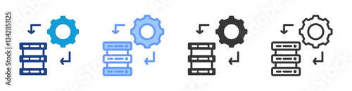 Data System icon set multiple style collection