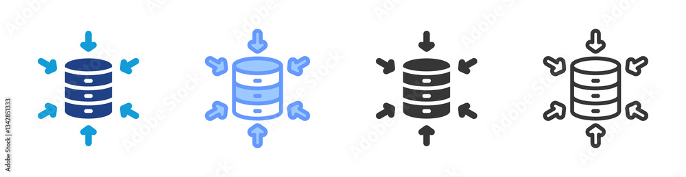 Data Aggregation icon set multiple style collection Data Aggregation icon set multiple style collection
