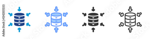 Data Aggregation icon set multiple style collection