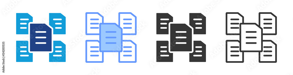 Raw Data icon set multiple style collection Raw Data icon set multiple style collection