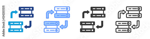 Secondary Data icon set multiple style collection