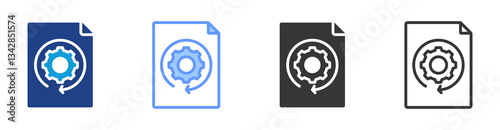 Data Retrieval icon set multiple style collection