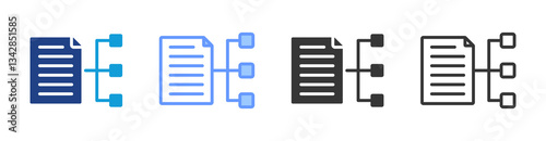 Data Acquisition icon set multiple style collection