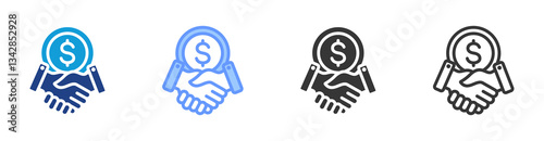 Partnership icon set multiple style collection