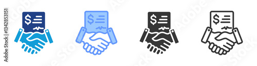 Negotiation icon set multiple style collection
