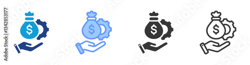 Financial Management icon set multiple style collection