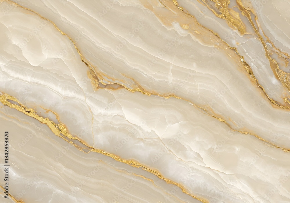 Fototapeta premium Elegant white marble texture with gold and gray veining, perfect for luxurious interiors and design projects. High-resolution, natural stone pattern ideal for backgrounds, surfaces, and decor.