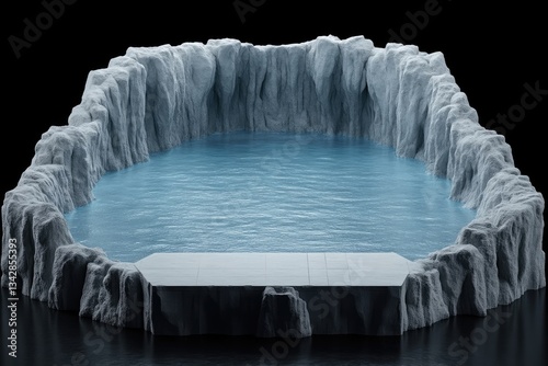 Ice cave pool display