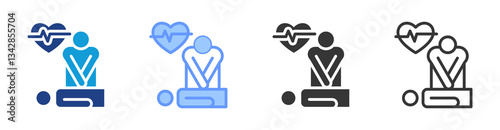 Cpr icon set multiple style collection