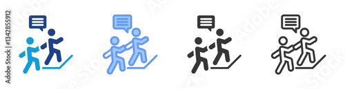 Mentorship icon set multiple style collection