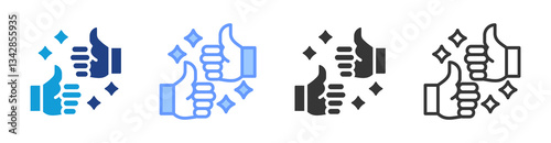 Encouragement icon set multiple style collection