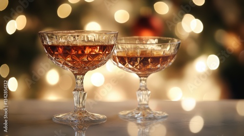 Crystal glasses, adorned with festive baubles, clinked together as the aroma of cinnamon and nutmeg filled the air, promising a night of merrymaking under the twinkling Christmas lights.