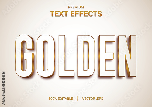 White 3D Editable Text Effect, Set Elegant white golden Abstract  text effect,