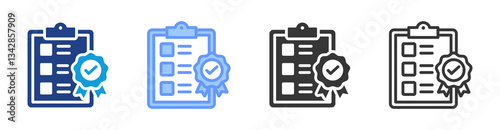 Quality Standard icon set multiple style collection