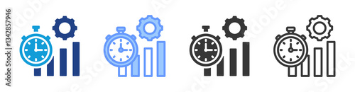 Efficiency Gain icon set multiple style collection