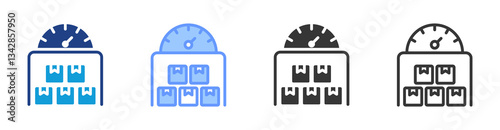 Production Capacity icon set multiple style collection