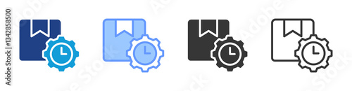 Efficiency icon set multiple style collection